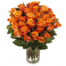Μπουκέτο με πορτοκαλί τριαντάφυλλα